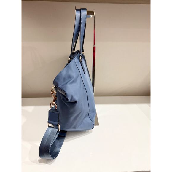 Tory Burch Tilda Nylon Shoulder Tote Bag with Detachable Long Strap Blue - Picture 4 of 13